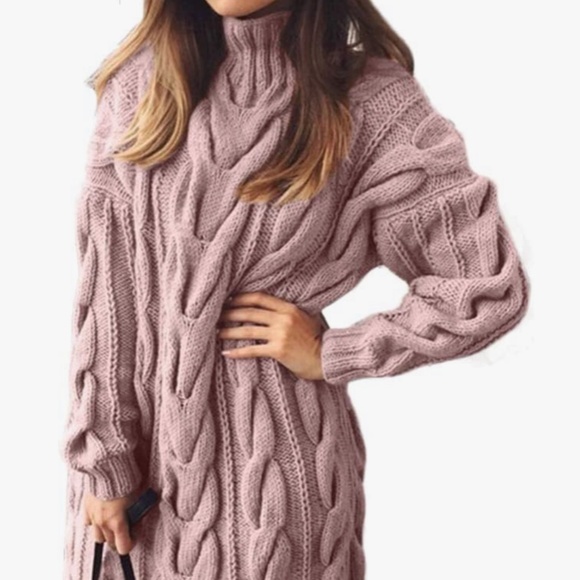 Dresses & Skirts - NWOT Pink Turtle Neck Pullover Dress